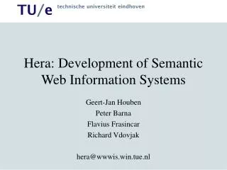 Hera: Development of Semantic Web Information Systems