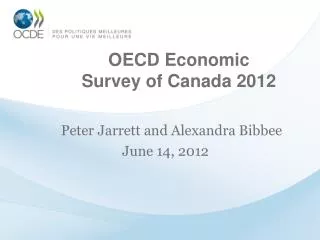 OECD Economic Survey of Canada 2012