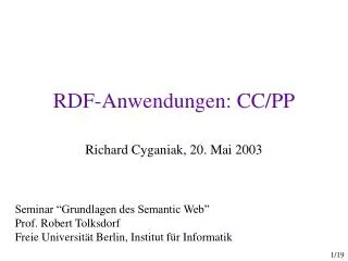 rdf anwendungen cc pp