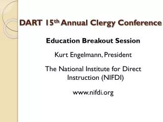 DART 15 th Annual Clergy Conference