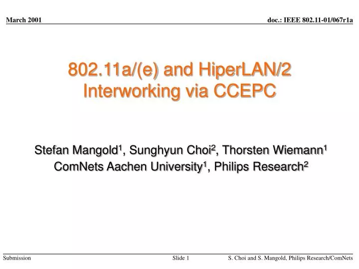 802 11a e and hiperlan 2 interworking via ccepc