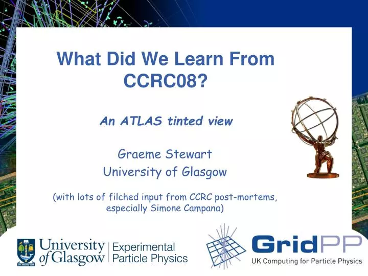 what did we learn from ccrc08 an atlas tinted view