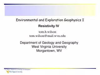 Environmental and Exploration Geophysics I