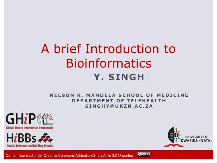 a brief introduction to bioinformatics