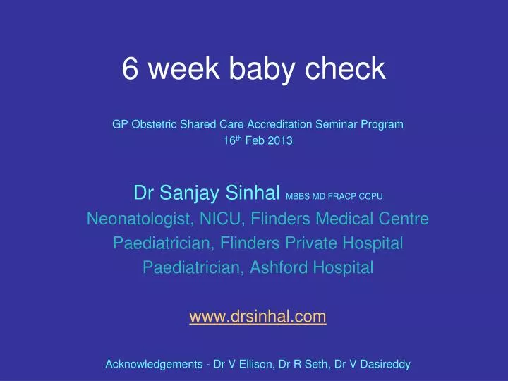 6 week baby check