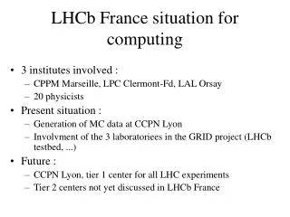 LHCb France situation for computing