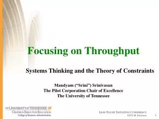 Systems Thinking and the Theory of Constraints