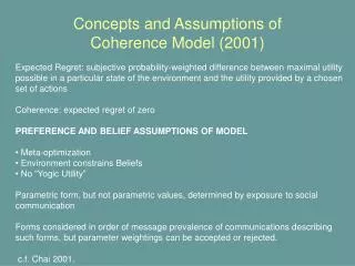 Concepts and Assumptions of Coherence Model (2001)