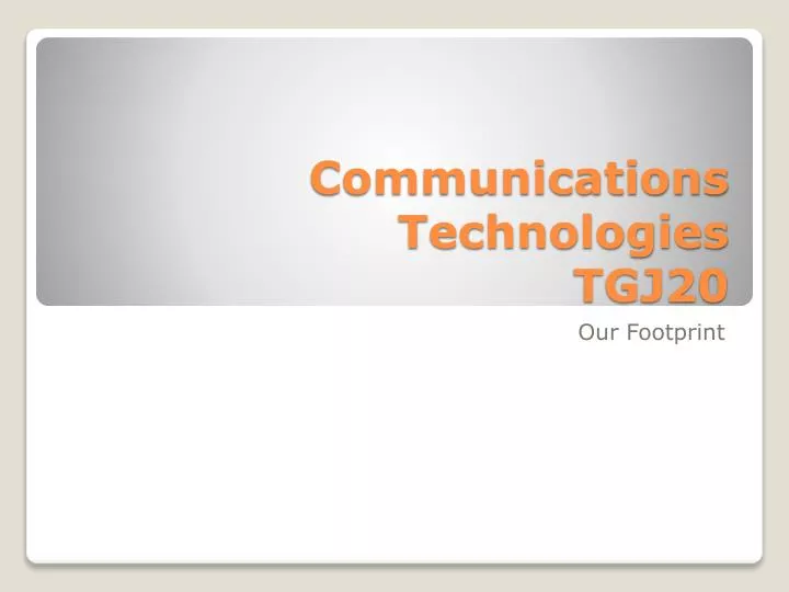 communications technologies tgj20