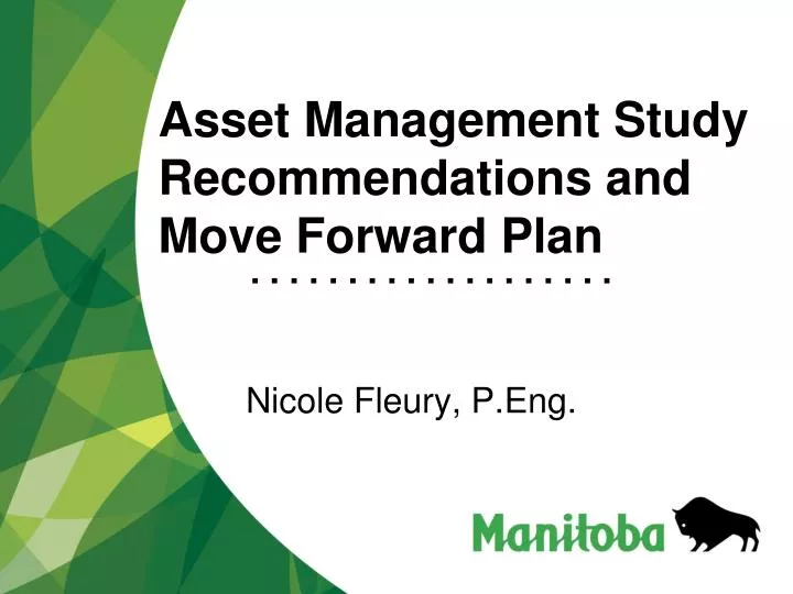 asset management study recommendations and move forward plan