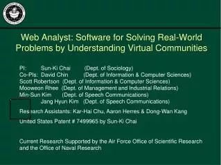 Web Analyst: Software for Solving Real-World Problems by Understanding Virtual Communities