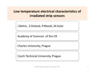 Low temperature electrical characteristics of irradiated strip sensors