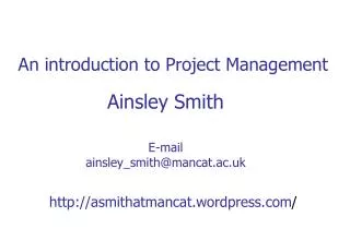 An introduction to Project Management