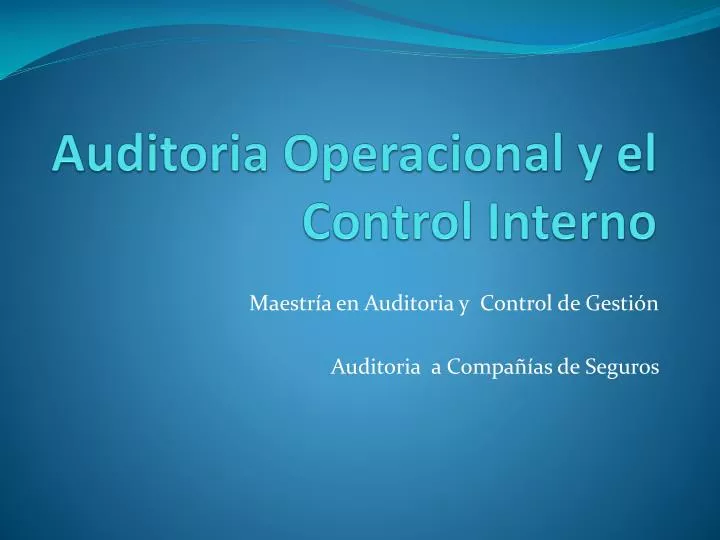 auditoria operacional y el control interno