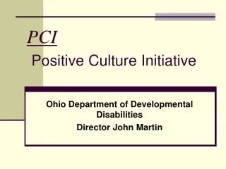 PCI Positive Culture Initiative