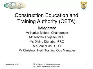 Construction Education and Training Authority (CETA)