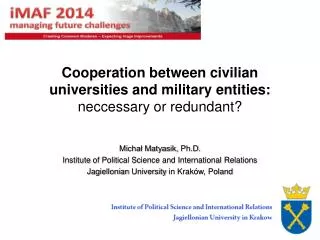 Cooperation between civilian universit ies and military entities : nec c ess ary or redundant?