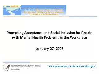 Promoting Acceptance and Social Inclusion for People with Mental Health Problems in the Workplace