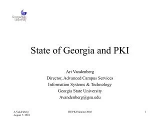 State of Georgia and PKI
