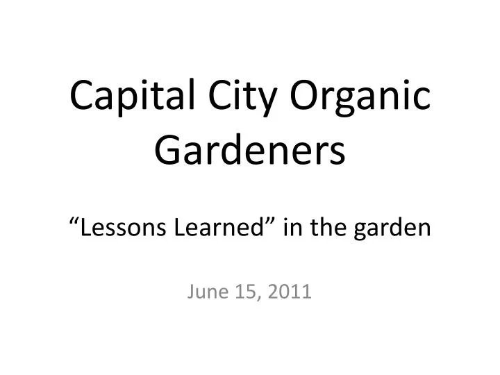 capital city organic gardeners lessons learned in the garden