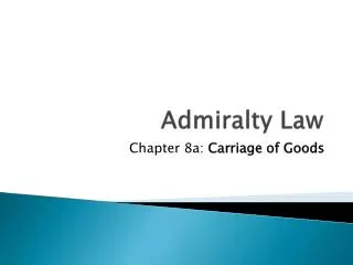 Admiralty Law