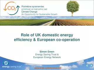Role of UK domestic energy efficiency &amp; European co-operation