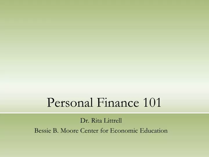 personal finance 101