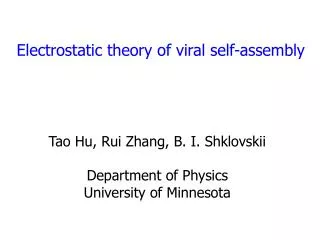 Electrostatic theory of viral self-assembly