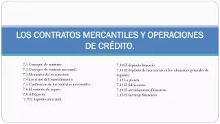 los contratos mercantiles y operaciones de cr dito