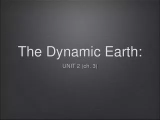 The Dynamic Earth: