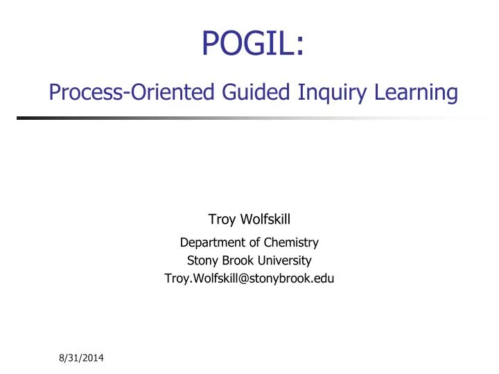 pogil process oriented guided inquiry learning
