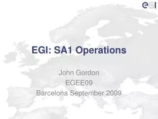 EGI: SA1 Operations
