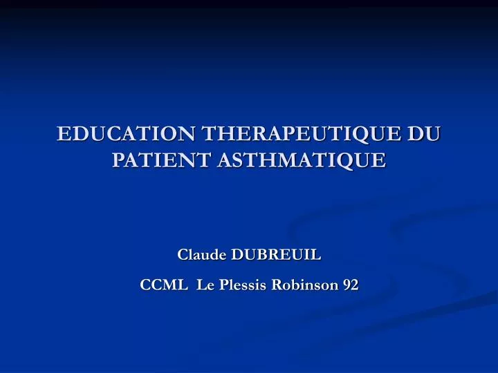 education therapeutique du patient asthmatique