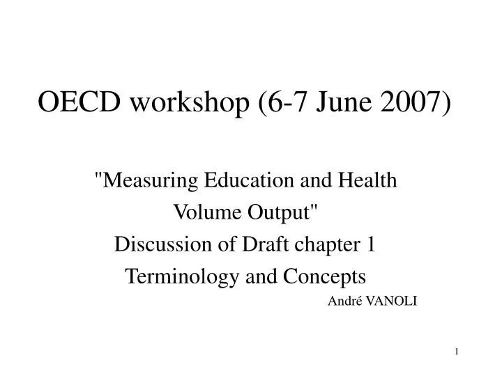 oecd workshop 6 7 june 2007