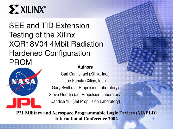 see and tid extension testing of the xilinx xqr18v04 4mbit radiation hardened configuration prom