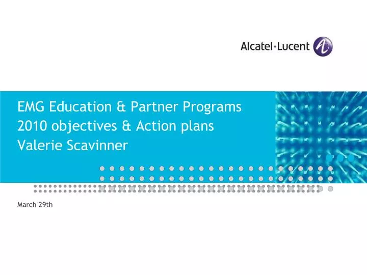 emg education partner programs 2010 objectives action plans valerie scavinner