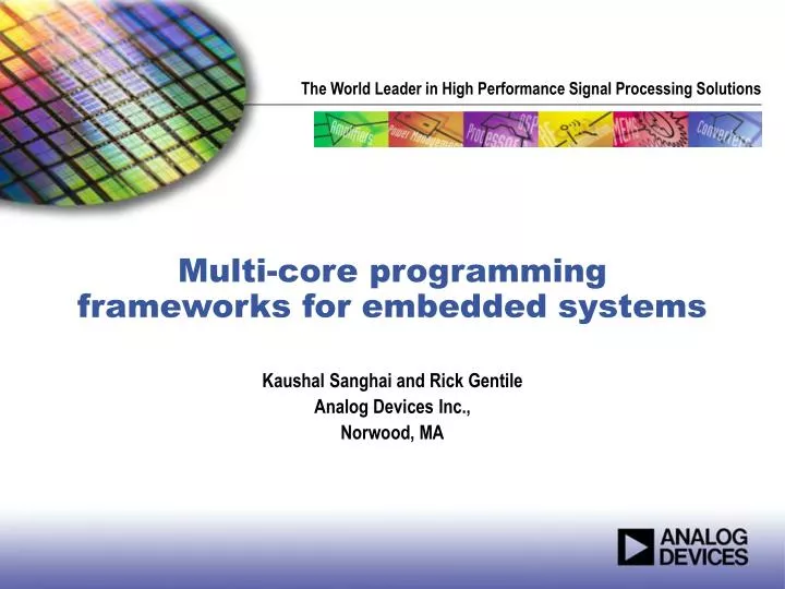 multi core programming frameworks for embedded systems