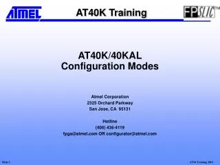 AT40K/40KAL Configuration Modes
