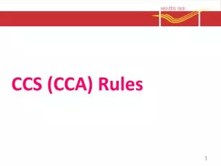 CCS (CCA) Rules