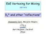 EbE Vertexing for Mixing (CDF-7673) D s * and other “reflections” - slide 1