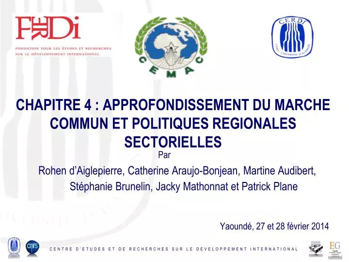 chapitre 4 approfondissement du marche commun et politiques regionales sectorielles