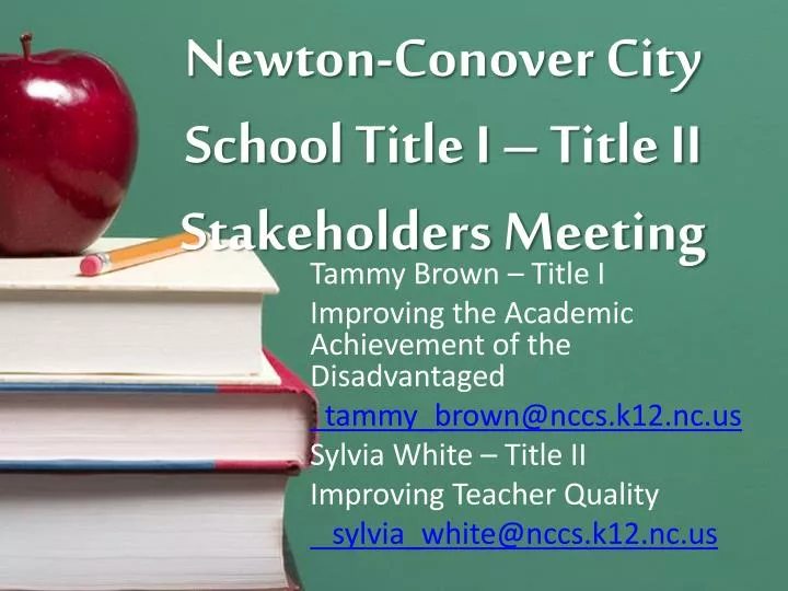 newton conover city school title i title ii stakeholders meeting
