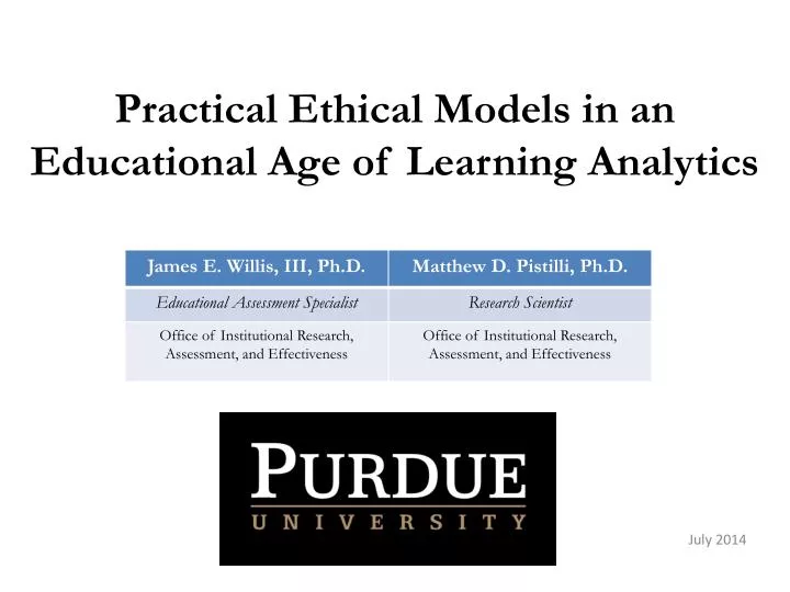 practical ethical models in an educational age of learning analytics
