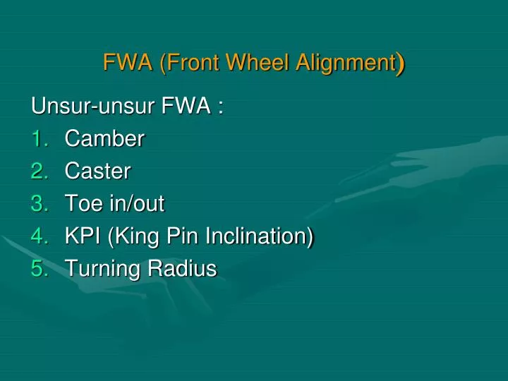 fwa front wheel alignment