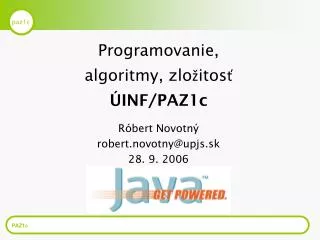 r bert novotn robert novotny@upjs sk 28 9 2006