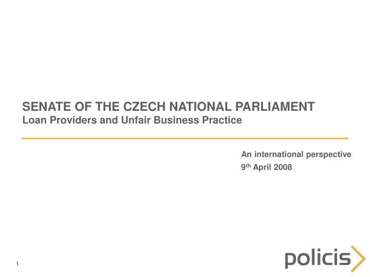 senate of the czech national parliament loan providers and unfair business practice