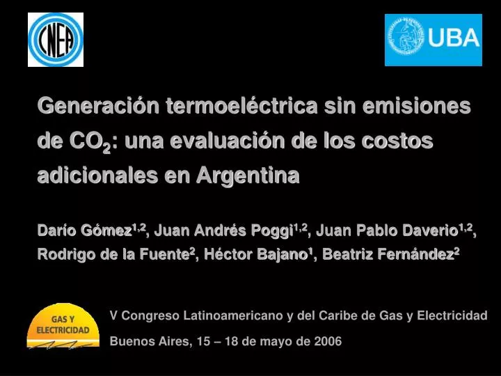 v congreso latinoamericano y del caribe de gas y electricidad buenos aires 15 18 de mayo de 2006