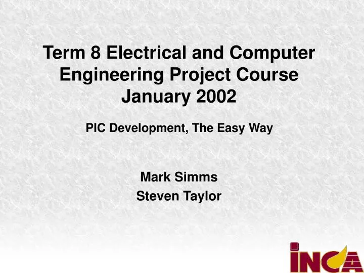 term 8 electrical and computer engineering project course january 2002