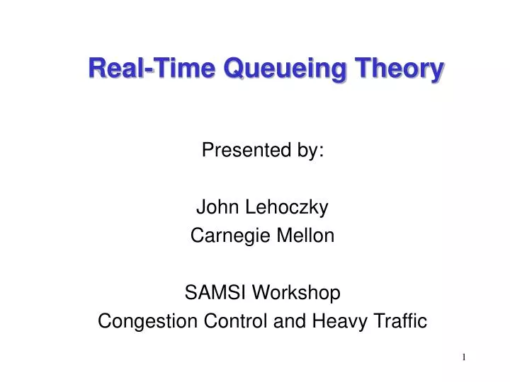 real time queueing theory