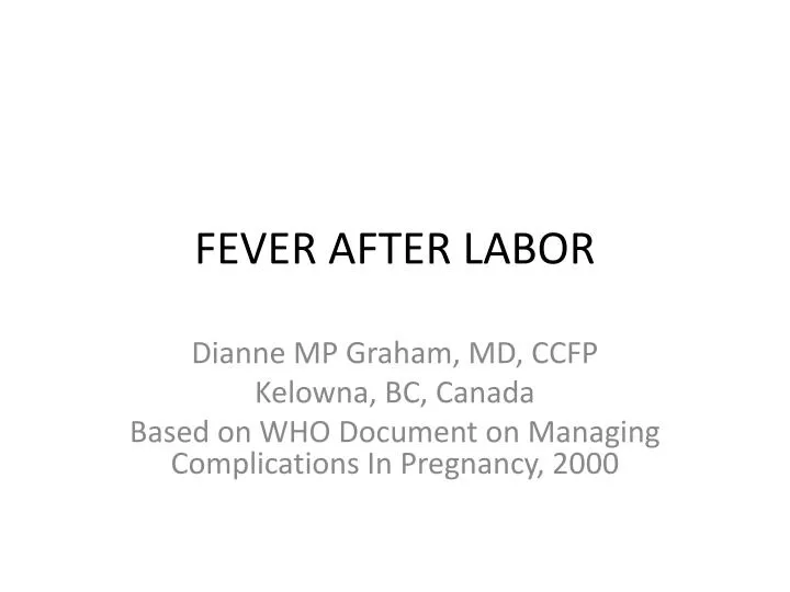 fever after labor